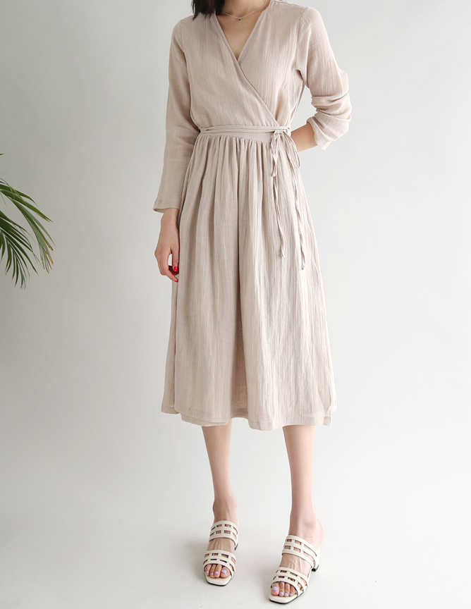 may linen wrap dress